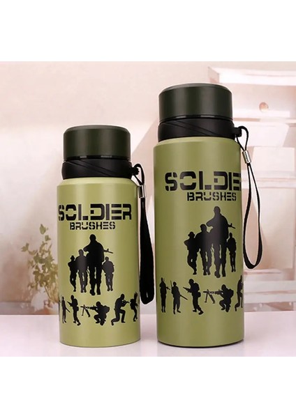 Yaratıcı Kamuflaj Vakum Şenlikleri Paslanmaz Çelik Büyük Termos Şişe Termos Kupası Açık Hava Sporları Için 600ML/750ML Kapasite: 600ML/RENK: D (Yurt Dışından)