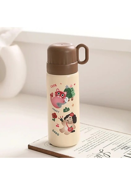 500ML Moda Karikatür Paslanmaz Çelik 316 Vakum Şişesi Saman Taşınabilir Kız Öğrenci Termos Termos Seyahat Tumbler Kapasitesi: 500ML/RENK: Stil 4 (Yurt Dışından)