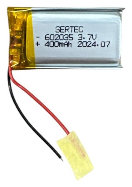 602035 3.7V 400MAH Li-Polymer Pil (DEVRELI/1.5A) modelleri