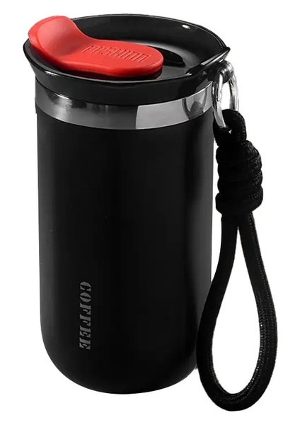 Kahve Seyahat Kupa Yalıtımlı Vakum Tumbler Cup Termal Stainles Çelik Vakum Şişesi Sızdır Yoksa Yeniden Kullanılabilir Termo Su Şişesi Içecekler Kapasite: 450ML/RENK: Siyah Termos (Yurt Dışından)