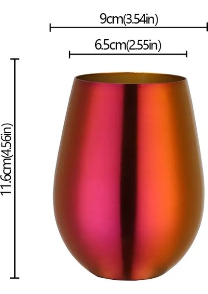 500ML Paslanmaz Çelik Tek Katman Titanyum Kaplama Şaraplı Şaraplar Bira Süt Kupası Içme Kupa Büyük Göbek Su Kupası Sarf Malzemeleri Renk: Kırmızı/kapasite: 401-500ML (Yurt Dışından)