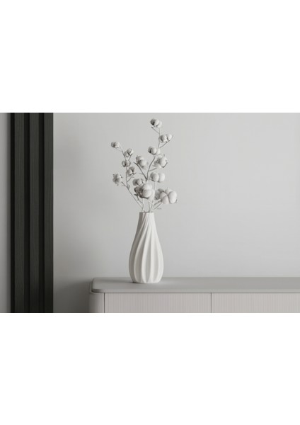 Modern Spiral Dekoratif Vazo (Seramik Görünümlü)