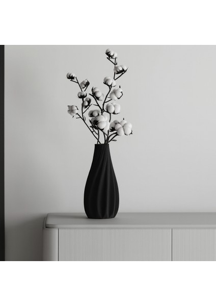 Modern Spiral Dekoratif Vazo (Seramik Görünümlü)