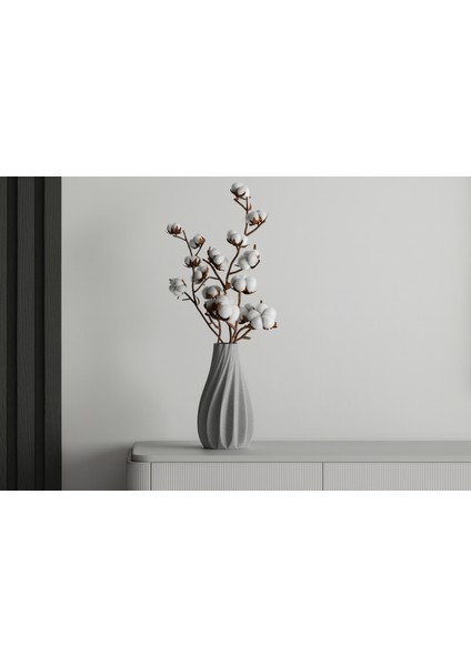 Modern Spiral Dekoratif Vazo (Seramik Görünümlü)