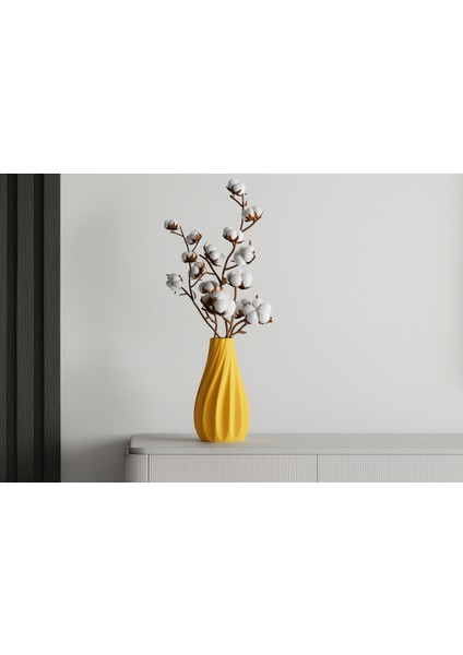 Modern Spiral Dekoratif Vazo (Seramik Görünümlü)