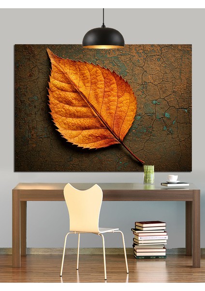Kurumuş Yaprak Sonbahar Dokusu Dekoratif Kanvas - Mdf Ahşap Tablo indirimleri