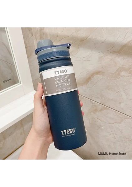 Tyeso 530ML/750ML Paslanmaz Çelik Su Şişesi Yalıtımlı Termos Şişe Çift Duvar Vakum Şişesi Seyahat Kupası Spor Termal Mugcapacity: 530ML/RENK: Mavi (Yurt Dışından)