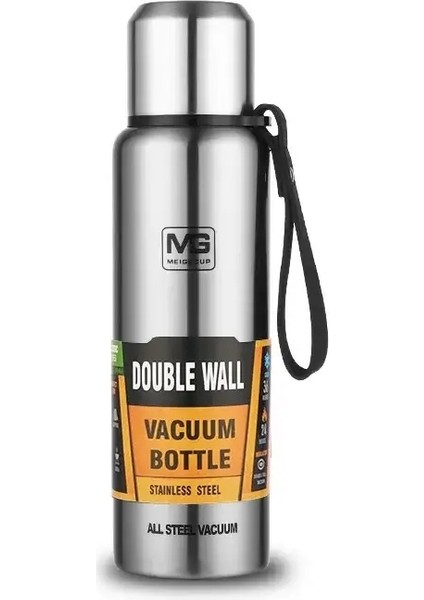 Uyurlar Büyük Kapasiteli Paslanmaz Çelik Termos Taşınabilir Vakum Şişesi Yalıtımlı Halat Termo Şişesi 500/700/1000/1500MLCAPACITY: 500ML/RENK: Gümüş (Yurt Dışından)