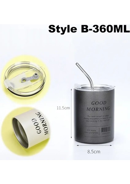 304 Paslanmaz Çelik Çift -Katmanlı Kahve Kupası Termos Soğutucu Kupası Taşınabilir Yeniden Kullanılabilir Ice American Coffee Sup Bottlecapity: Kahve Kupası/renk: Stil B -600ML (Yurt Dışından)