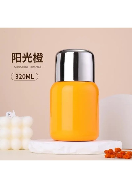 Yeni Paslanmaz Çelik Termos Kupası Görünüm Seviye Erkekler ve Kadınlar Taşınabilir Çay Kupası Çay Su Ayrılması Kompakt Kupa Kapasite: 301-400ML/RENK: Sarı (Yurt Dışından)