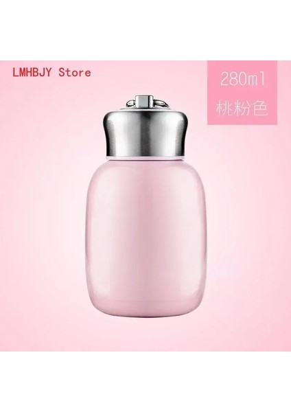 200ml/280ml mini sevimli kahve kupa vakum şişeleri termos paslanmaz çelik seyahat içecek su şişesi termozları fincan kapasite: 200ml/renk: pembe (Yurt Dışından)