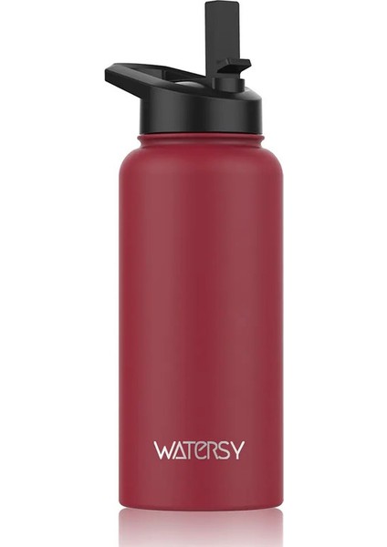 900ML Paslanmaz Çelik Termal Kupa Saplı Büyük Kapasiteli Yalıtımlı Kupa Ofisi ve Ev Tumbler Açık Hava Spor Su Şişesi Kapasite: 473ML/RENK: Kırmızı (Yurt Dışından)