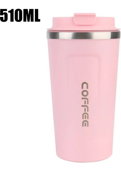 Thermo Cafe Kahve Kupa 380/510ML Araba Termos Kupa Sızdırması Seyahat Termo Kupası Çay Su Kahve Çift Paslanmaz Çelik Kapasite: Kahve Kupa/renk: 510ML Pembe (Yurt Dışından)