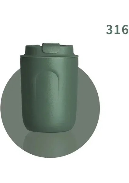 316 Paslanmaz Çelik Fincan Kahve Kupa Termal Sızdır Gözden Geçirmez Vakum Şişesi Çift Duvar Tumbler Yalıtımlı Travle Içecek Termos Şişe Kapasitesi: 220ML-380ML/RENK: Yeşil 220ML (Yurt Dışından)