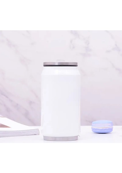 Yeni Sıcak 350/500ML Paslanmaz Çelik Termos Kupası Mini Şişe Vakum Şişesi Saman Kahve Termal Termoz Tenekeleri Kur Termo Kupa Kupa Kapasite: 350ML/RENK: Beyaz (Yurt Dışından)