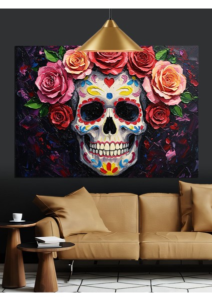 Kurukafa Güller Sanat Dekoratif Kanvas - Mdf Ahşap Tablo