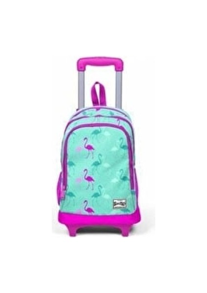 Çekçekli Sırt Çantası Renkli Flamingo Deseni ile 30x16x38 cm 1,413 kg Çocuklar İçin modelleri