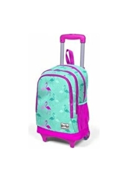 Çekçekli Sırt Çantası Renkli Flamingo Deseni ile 30x16x38 cm 1,413 kg Çocuklar İçin fırsatları