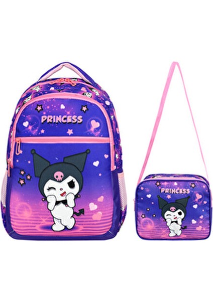 Lisanslı Örümcek Göz İlköğretim Çantası Deri Malzeme ile 2'li Set Kız ve Erkekler İçin