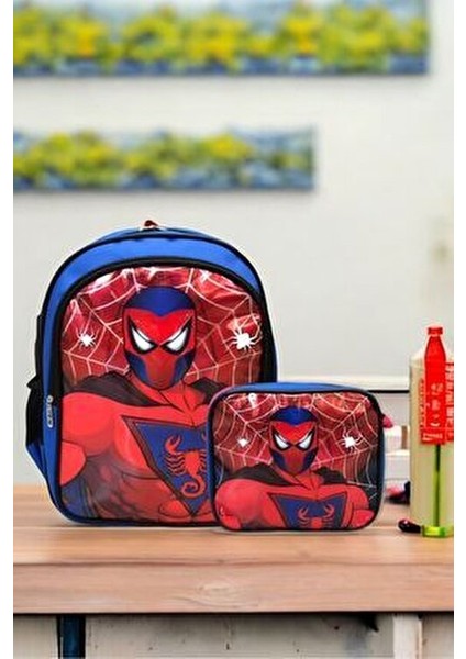 Ago Spider Temalı Erkek Okul Çantası Su Geçirmez Polyester 38x31x17 cm Beslenmeli indirimleri