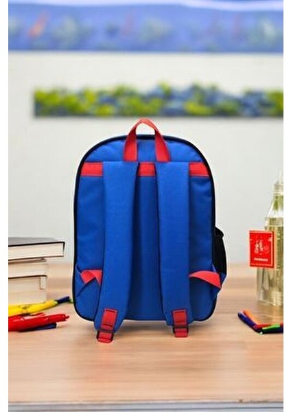Ago Spider Temalı Erkek Okul Çantası Su Geçirmez Polyester 38x31x17 cm Beslenmeli
