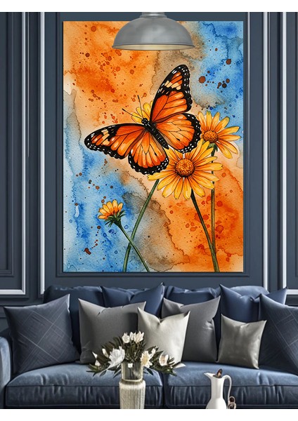 Kelebeklerin Dans Ettiği Büyülü Dünya Dekoratif Kanvas - Mdf Ahşap Tablo