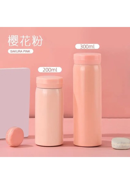 200/300ML Mini Cep Termos Sıcak Su Şişesi 316 Paslanmaz Çelik Tumbler Vakum Şişesi Çift Duvar Kahve Seyahat Kupası Kapasite: 200ML 1pcs/renk: Pembe (Yurt Dışından)