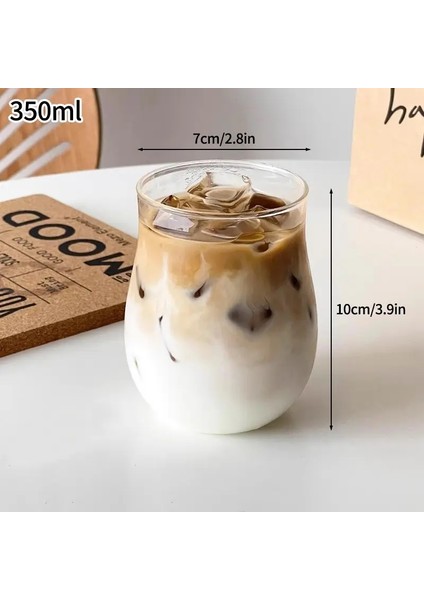 Şeffaf Cam Daklar Yaz Buzlu Soğuk Içecekler Dak Içecek Suyu Parkla Su Kokteyl Şarap Dakları Kahve Süt Çayı Kupa Renk: S8-350ML/KAPASITE: Resim Olarak (Yurt Dışından)