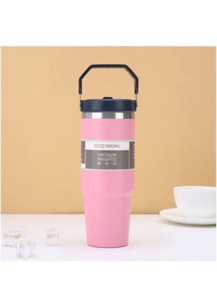 Sap ve Saman ile Yeni 30OZ Termos Kupa | % 100 Sızdırmaz Yalıtımlı Kupa Kapak ve Saman | Paslanmaz Çelik | 30OZ Kupası: 500-1000ML/RENK: Gri (Yurt Dışından)