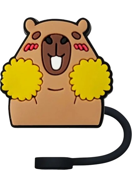 Sevimli Capya Karikatür Saman Kapak Kapağı 10MM Çevre Dostu Saman Saman Sıçrama Kanıtı Içme Kupası Takılar Sarkık Ev Partisi Renk: 1PCS-10MM (Yurt Dışından)