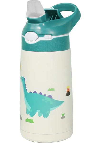 400ML Çocuk Termos Kupa Taşınabilir Karikatür Sızdıran Vakum Şişesi Su Şişesi 316 Paslanmaz Çelik Şenler Tumbler Vakum Cupcapacity: 400ML/RENK: Yeşil (Yurt Dışından)