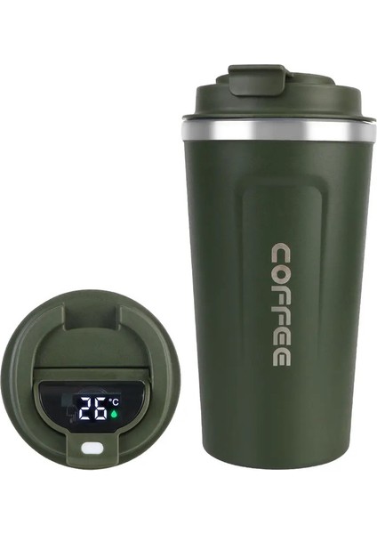Araba Termos Kupa Çay Paslanmaz Çelik Termo Cafe Kahve Kupa Kahve Kahve Kahve 510ML Sızıntı_ Geçirmez Seyahat Vakum Termo Kupa Kapasite: 501-600ML/RENK: Yeşil (Yurt Dışından)