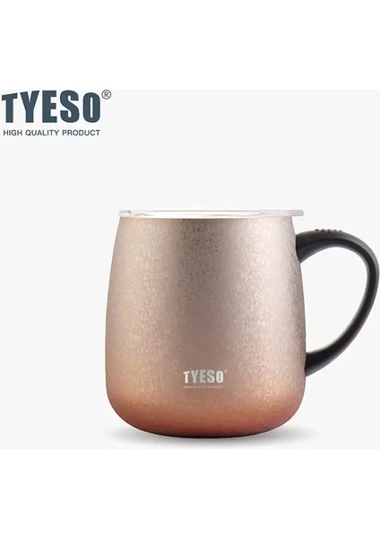 Saplı Renkli Kupa ile Tyeso 355ML/473ML Ofis Ev Yalıtılmış Termos Paslanmaz Çelik 8760/8761 Kahve Kupa Kapasitesi: 355ML/RENK: Gül Altın (Yurt Dışından)
