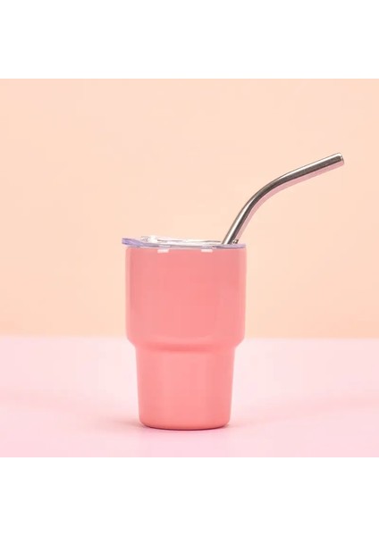 2oz Mini Spirits Cam Paslanmaz Çelik Saman Yalıtımlı Soğuk Kupa Taşınabilir Küçük Şarap Camı Toplama Partisi Kupa Saman Cupcapacity: 51-100ML/RENK: Pembe (Yurt Dışından)