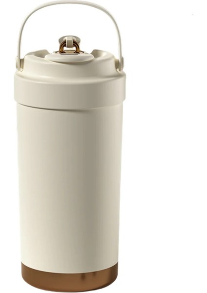 Leno Erkek ve Kız Öğrenciler Için Büyük Kapasiteli Seramik Iç Termos Fincan, Pipetle Taşınabilir, Çift Içecek Araba Kahve Fincanı Kapasite: 500ML/RENK: Benekli Beyaz (Yurt Dışından)