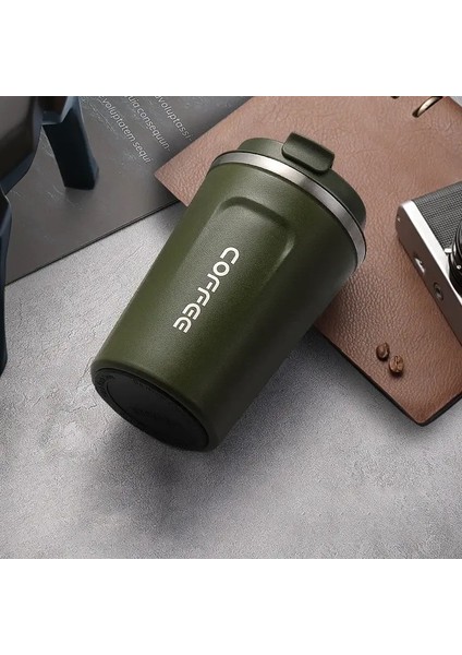 380/510ML Seyahat Kahve Kupası Tumbler Vakum Şişesi Soğuk ve Isı Termal Kupa Paslanmaz Çelik Termal Kupa Yalıtım Kapasitesi: 380ML/RENK: Yeşil (Yurt Dışından)