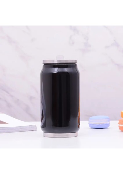 Yeni Sıcak 350/500ML Paslanmaz Çelik Termos Kupası Mini Şişe Vakum Şişesi Saman Kahve Termal Termozlar Kur Termo Kupa Mugcapacity: 350ML/RENK: Siyah (Yurt Dışından)
