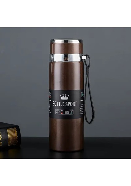 1000ML Termal Su Şişesi Termos Vakum Şişesi Çift Paslanmaz Çelik Kahve Çay Yalıtılmış Kupa Sızıntısı Köpükleme Için Resim Kapalı: 1000ML/RENK: Kahverengi (Yurt Dışından)