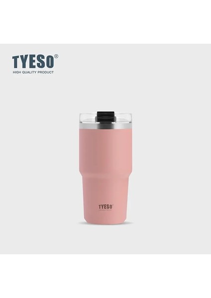 Tyeso Paslanmaz Çelik Kahve Kupası 900ML Soğuk ve Sıcak Çift Katmanlı Yalıtımlı Kupa Vakum Termal Kupa Ins Tarzı Su Şişesi Kapasite: 600ML/RENK: Pembe (Yurt Dışından)