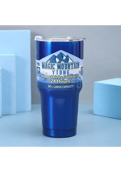 Sıcak Soğuk Içecekler Için 30 Oz Paslanmaz Çelik Su Şişesi Çift Duvar Seyahat Kupa Kahve Fincanı Açık Hava Spor Spor Salonu Yürüyüşü Essentialscapacity: 30OZ/RENK: 30OZ Mavi (Yurt Dışından)