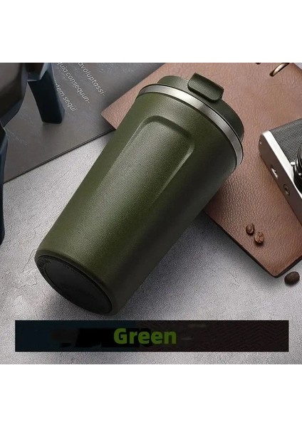 380/510ML Seyahat Paslanmaz Çelik Kahve Fincanı Termal Kupa Sızdırmaz Termos Şişe Çay Kahve Kupa Vakum Şişesi Yalıtımlı Kur Hotcapacity: 380ML/RENK: Ordu Yeşil (Yurt Dışından)