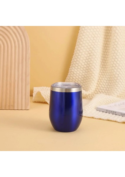 360ML 12OZ Termal Yalıtımlı Paslanmaz Çelik Tumbler Çift Duvar Su Şişesi Gitmek Için Taşınabilir Kahve Kupa Seyahat Etme Kupası Kapasite: 12OZ/RENK: Mavi (Yurt Dışından)