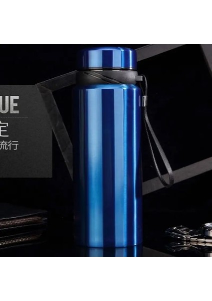1l Termal Su Şişesi Soğuk ve Sıcak Termos Su Çayı Kahve Vakum Şenlikleri Araç Paslanmaz Çelik Yalıtımlı Şişe Kapasitesi: 1000ML/RENK: Mavi (Yurt Dışından)