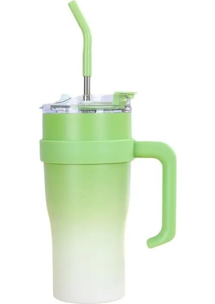 Yeni Kademeli Değişim Renk Büyük Mac Paslanmaz Çelik Termos Kupası Değer Kupa Kapasiteli Buz Kupası Eşlik Edici Büyük Kapasite: 30OZ/RENK: Yeşil (Yurt Dışından)