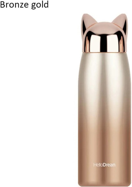 300/320ML Termos Şişesi Paslanmaz Çelik Vakum Şişeler Sevimli Kedi Kulak Termal Kupa Taşınabilir Kahve Çay Sütü Kapasitesi Için Dış Mekan Kupa: 201-300ML/RENK: 300ML A (Yurt Dışından)
