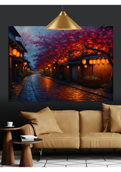 Gece Şehir Işık Yansıma Dekoratif Kanvas - Mdf Ahşap Tablo modelleri