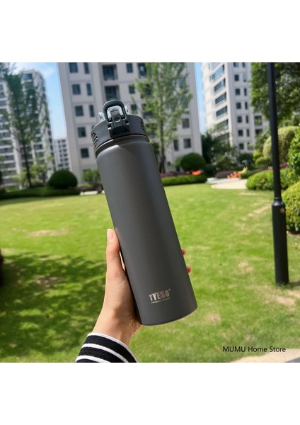 Tyeso Termo Kupa Saman Taşınabilir Tumbler Vakum Şişeler Kupası Spor Kupa Soğuk ve Sıcak Yalıtımlı Kupa Seyahat Termal Su Bottlecaity: 600ML/RENK: Gri (Yurt Dışından)