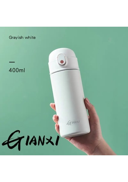 Gianxi Saman Termos Kupası Paslanmaz Çelik Termos Su Şişesi Basit Stil Taşınabilir Yalıtımlı Kur Içki: 400-500ML/RENK: Yeşil 400ML (Yurt Dışından)