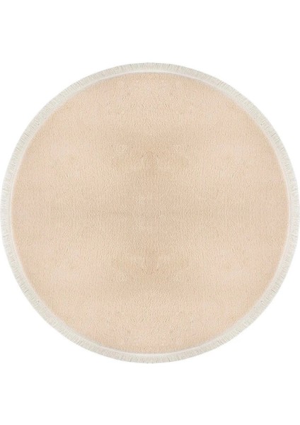 Yuvarlak Puffy Peluş Post , Ponpon Saçaklı Kaymaz Taban Halı 8 Renk