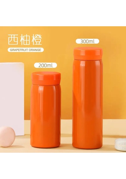 200/300ML Mini Cep Termos Sıcak Su Şişesi 316 Paslanmaz Çelik Tumbler Vakum Şişesi Çift Duvar Kahve Seyahat Kupası Kapasite: 200ML 1pcs/renk: Turuncu (Yurt Dışından)